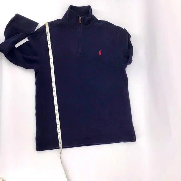 VTG Polo by Ralph Lauren Navy 1/4 Zip Pullover Size Medium - Picture 5 of 7